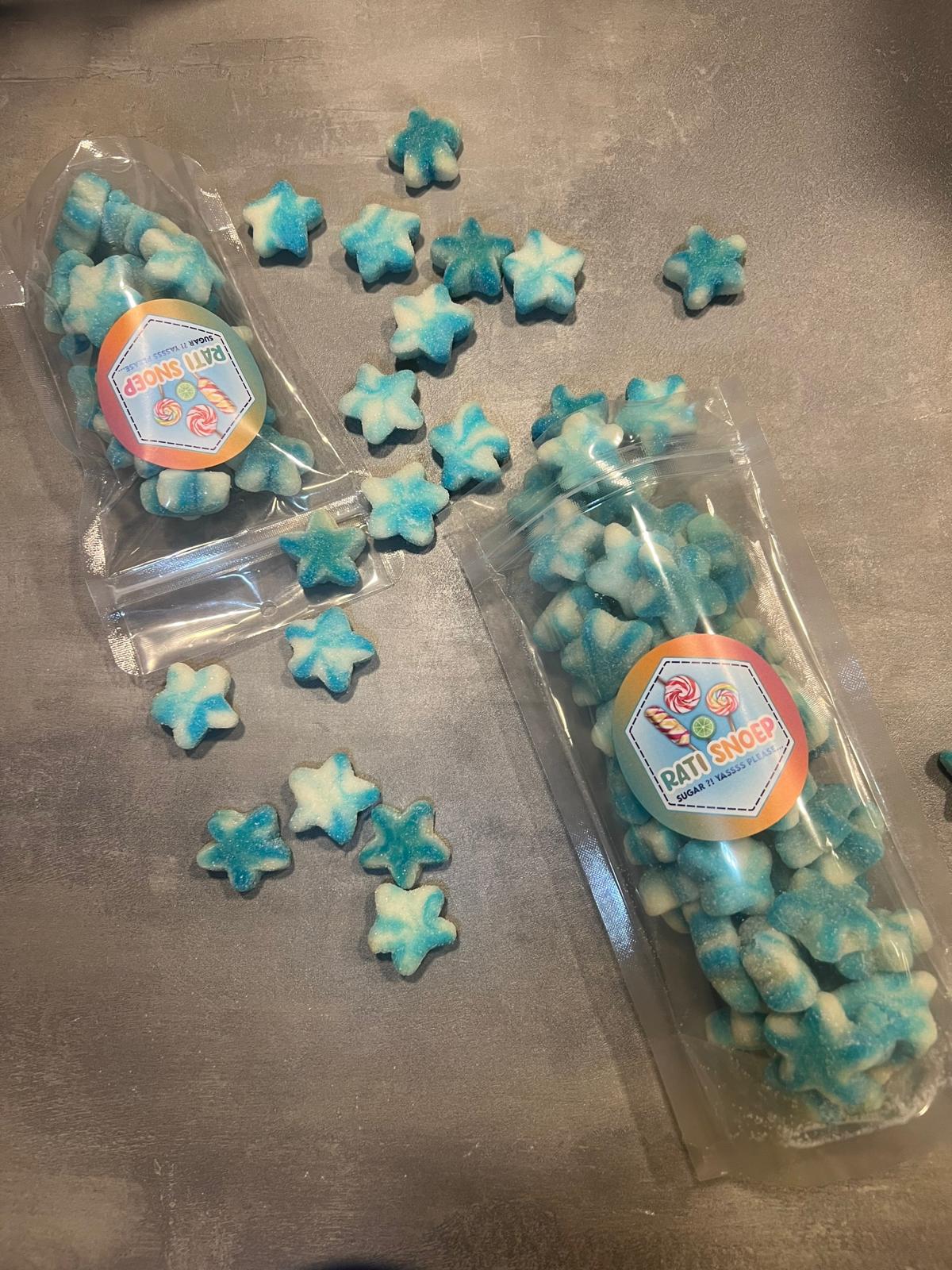 Blue twist stars sugared